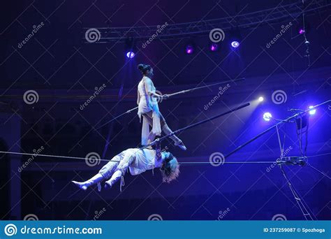 Equilibrists On The Rope Circus Editorial Photography Image Of