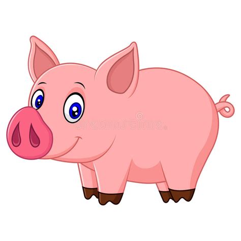 Cute Baby Pig Cartoon Stock Vector Illustration Of