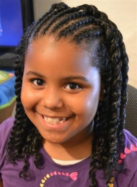 Hair is braided and twisted in the back, leading up to the bow on top, while the front is styled in a sassy spiral curl bang. Пин на доске Hairstyles for black babies