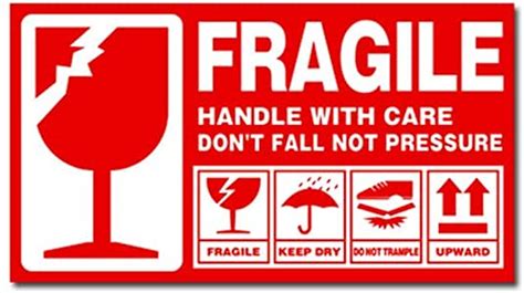 Our fragile stickers measure 45mm wide x 60mm high. Amazon.com: Print Sticker - Package Postage Fragile Handle ...