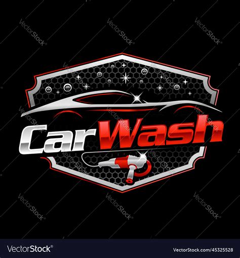 Car Wash Auto Detailing Logo Design With Buffer Vector Image