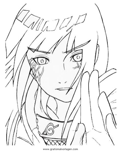Naruto Shippuden Hinata Full Body Drawings Sketch Coloring Page