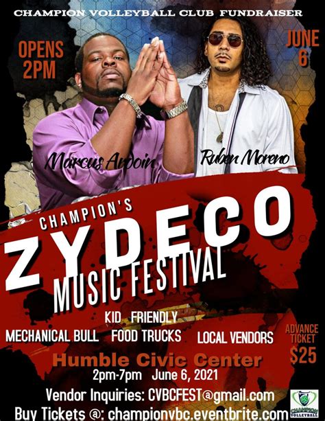 Champions Zydeco Music Festival Humble Civic Center And Arena Complex