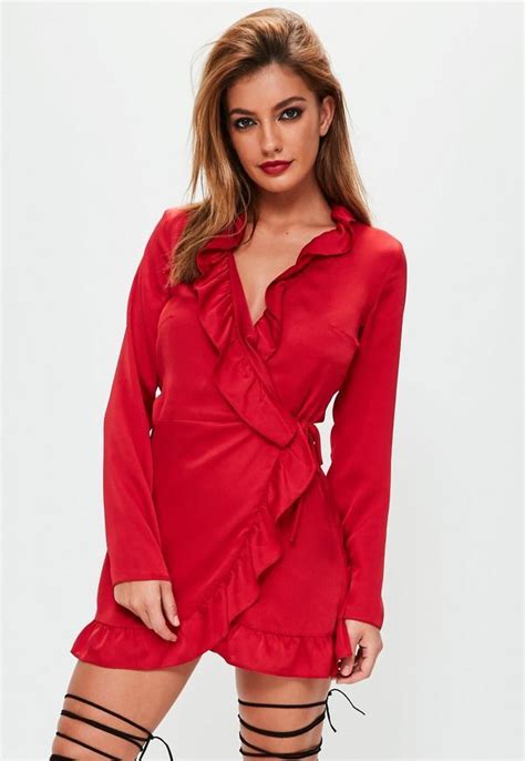 Robe Portefeuille Rouge Marina Mode