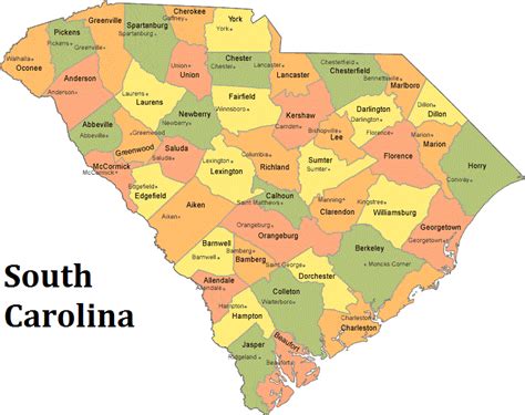 Printable South Carolina Maps State Map Bonanza