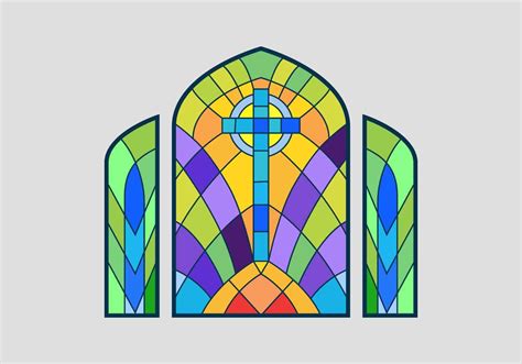 Cross Stained Glass Window Vector Illustration 224154 Vector Art At