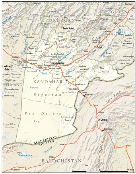 31° 36' 45 north, 65° 42' 34 east. Kandahar map ~ World Of Map