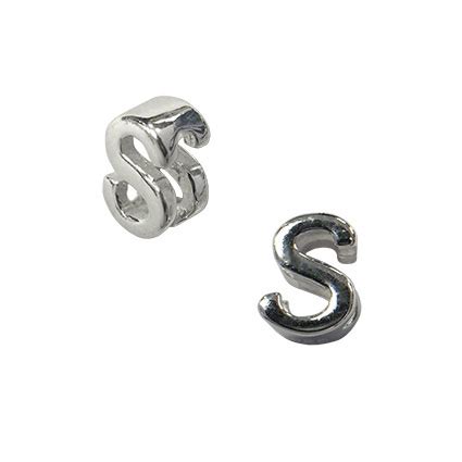 Create bracelets and necklaces with different. 5mm Slider Alphabet Beads Sterling Silver Letter S