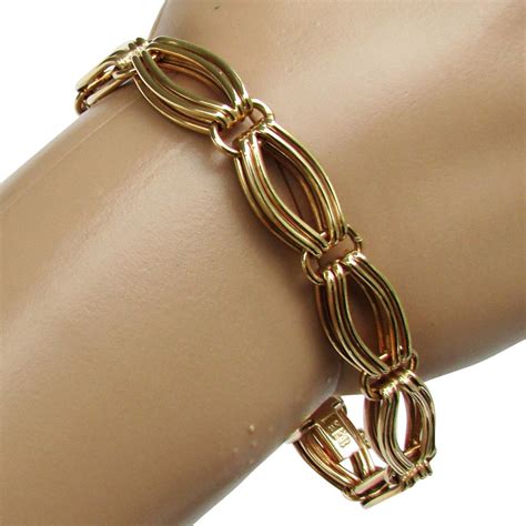Fine 14k Italian Yellow Gold Bracelet Made By Uno A Erre In Arezzo From