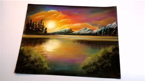 Easy landscape with soft pastels Paisaje facil con gises ...