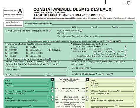 CONSTAT AMIABLE DEGAT DES EAUX PDF