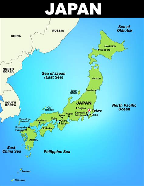 Graphic Map Of Japan Major Cities Tourist Map Nagoya Japan Map Labeled