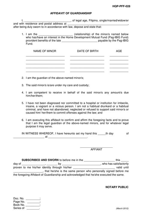  affidavit of guardianship by the guardian stating that he/she is the legal. FREE 17+ Guardianship Forms that Protect Your Child in PDF ...