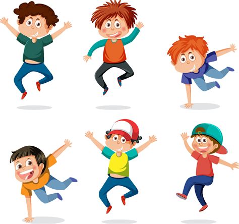 Niños Felices Bailando Conjunto 10959185 Vector En Vecteezy