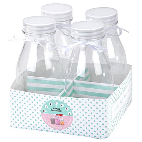 Mini Plastic Milk Bottles With Lids 1125oz 320ml Drinkstuff