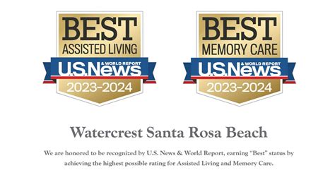 Us News And World Report Names Watercrest Santa Rosa Beach A Best Assisted Living And Memory