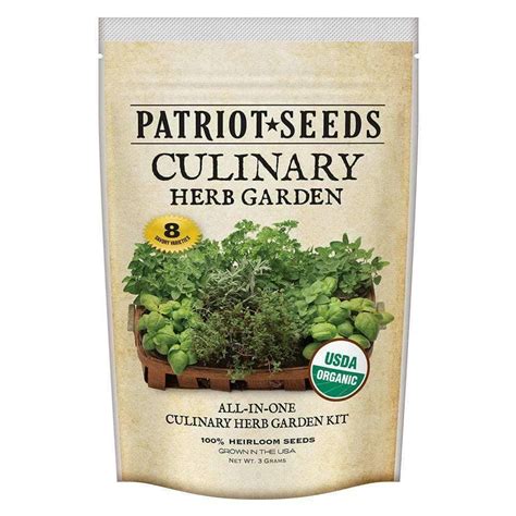 Organic Culinary Herb Garden Seed Kit 8 Varieties 100 Heirloom