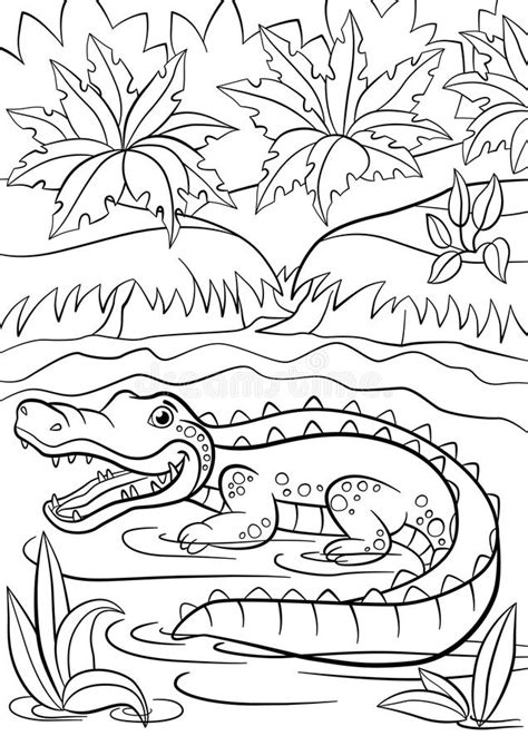 There is a massive collection of alligator coloring pictures. Coloring Pages. Animals. Little Cute Alligator Sits In The ...