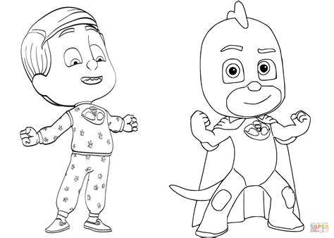 Pajama Hero Greg Is Gekko From Pj Masks Coloring Page Free Printable
