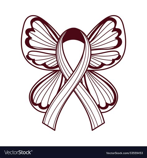 Breast Cancer Awareness Month Ribbon Wings Vector Image