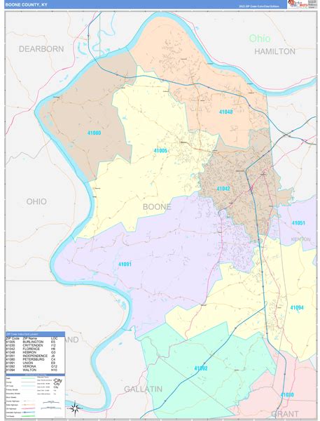 Boone County Ky Zip Code Maps Color Cast