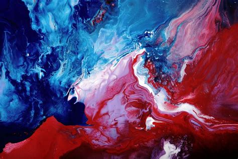 Blue Abstract Painting Abstract Art Blue Red White By Kredart By Serg