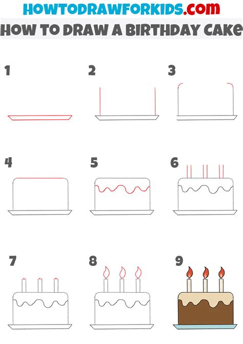 How To Draw A Birthday Cake Easy Drawing Tutorial For Kids