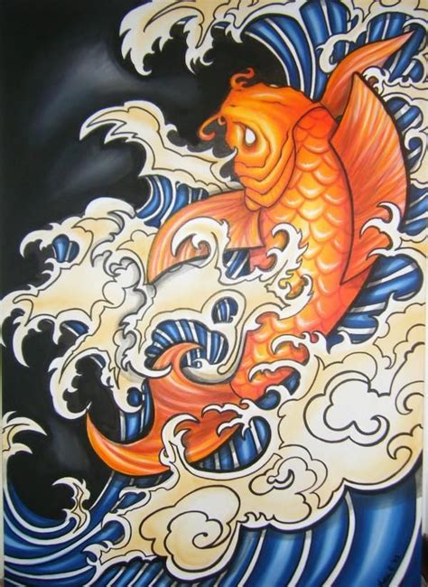 It's fabulously influential across the globe, even though there isn't even really anything can be called a 'traditional japanese art'! -Koi carp painting -traditional japanese tattoo art--il ...
