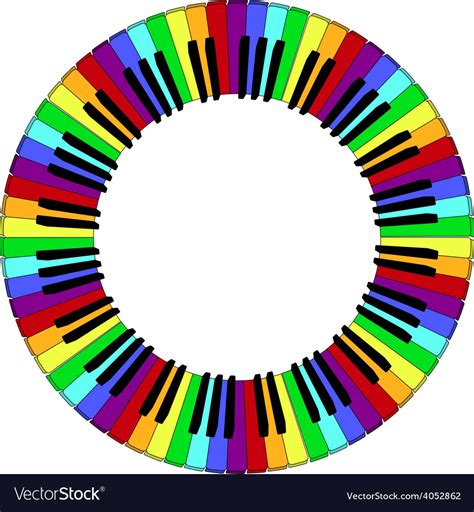 Round Piano Keyboard Frame Royalty Free Vector Image