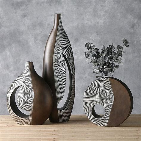 Luxury Modern Resin Creative Abstract Ceramic Flower Vase Modern Vase Set For Home Decor Minimal