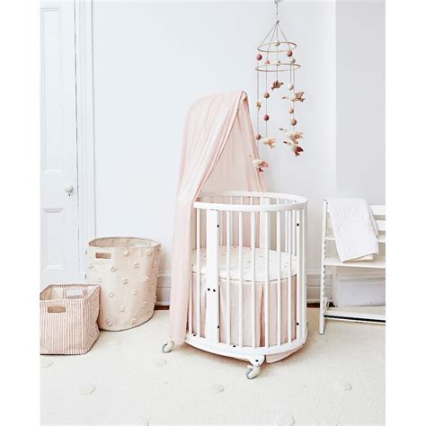 Stokke Sleepi Modern Classic Pehr Mini Baby Crib Skirt Blush Stokke