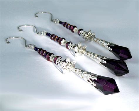 Crystal Suncatcher Icicle Ornament Royal Purple Glass Etsy Uk