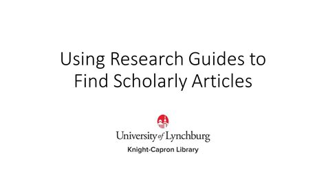 Using Research Guides To Find Scholarly Articles Youtube