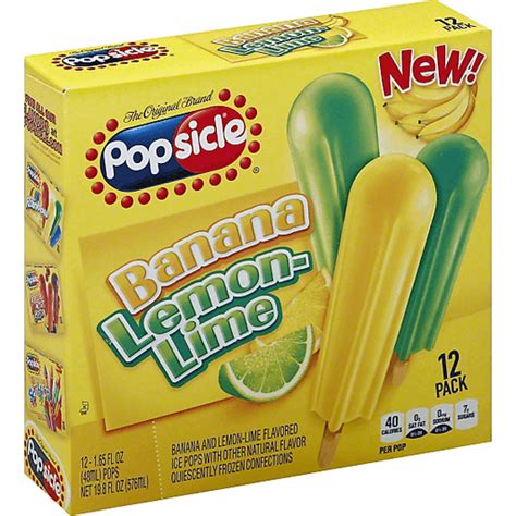 Popsicle Banana Lemon Lime Ice Pops 12 Ct Caseys Foods