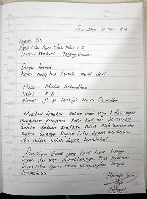 Contoh surat izin yang satu ini bisa untuk karyawan yang berhalangan untuk masuk kerja. Contoh Surat Izin Sakit Lengkap - Sekolah, Kerja, Kuliah