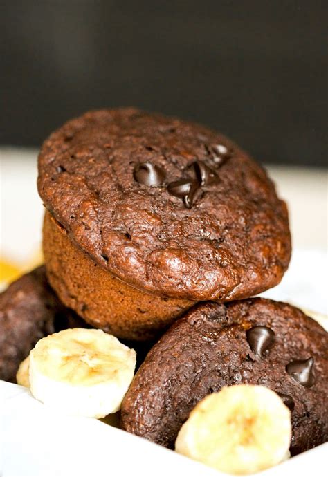Healthy Chocolate Banana Muffins Refined Sugar Free Low Fat High Fiber