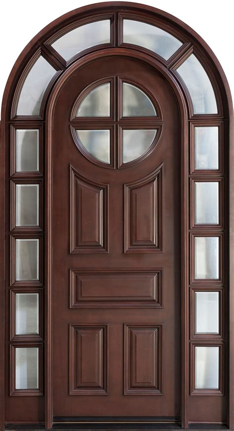 Front Door Custom Single With 2 Sidelites Solid Wood With Dark