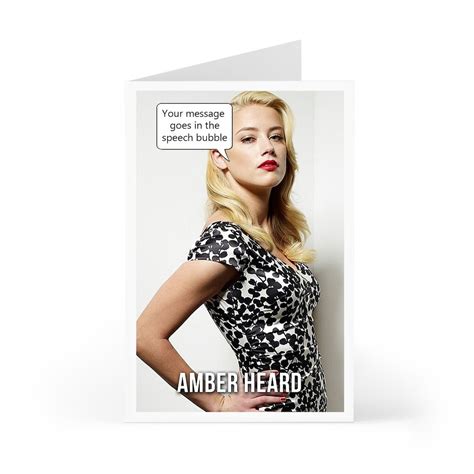 Amber Heard Birthday Greeting Card Personalised Your Message Etsy Uk