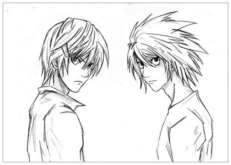 Death Note Light Yagami Sketch Coloring Page