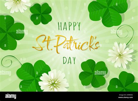 Four Leaf Clovers Card Stock Vector Image And Art Alamy