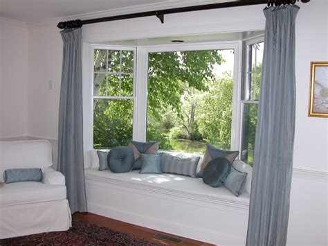Bay Window Seat With Pillows Panels And Chair Slipcover For The Home