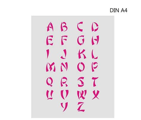 Buchstaben vorlage din a4 : Schablonen - Schablone BUCHSTABEN ALPHABET DIN A4 - ein Designerstück von Aluschablone bei ...