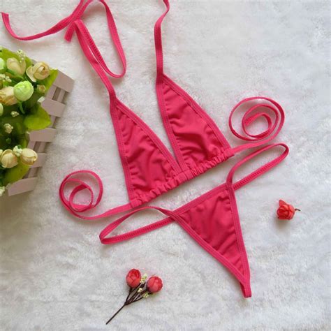 Sexy Mini Bikini Set G String Swimwear For Women Thong Micro