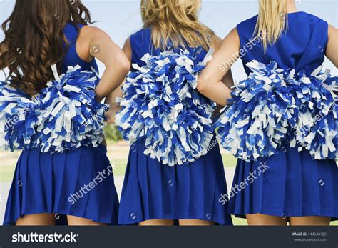 Rear View Midsection Three Cheerleaders Holding库存照片144630125 Shutterstock
