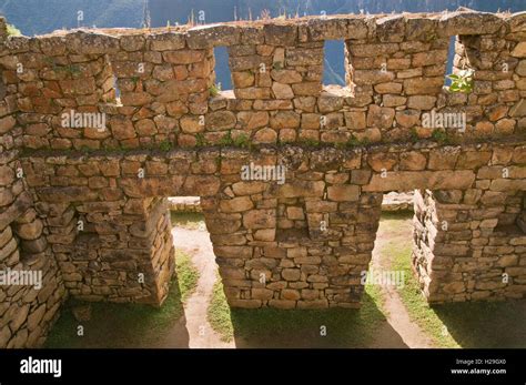 Machu Picchu Ancient Stone Walls Stock Image Stock Photo Alamy