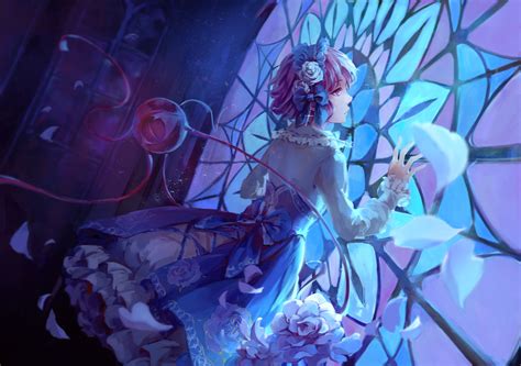 Wallpaper Anime Girls Touhou Blue Stained Glass