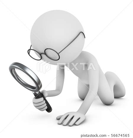 Man With Magnifying Glass Stock Illustration Pixta