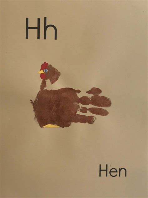 H Is For Hen Handprint Art A Joy Filled Journey Preschool Letter