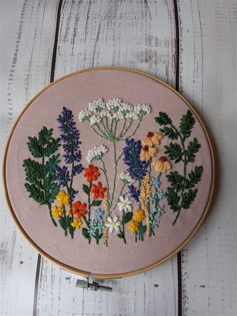 Meadow Embroidery Pattern Pdf Hand Floral Pattern Botanical