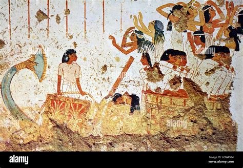 Egyptian Tomb Wall Painting From Thebes Hi Res Stock Photography And